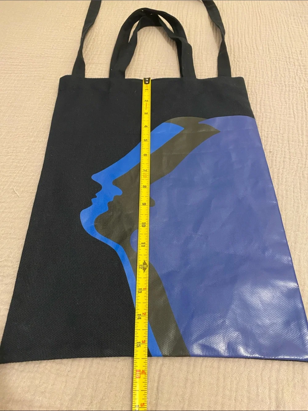 DIPTYQUE Black Tote Bag with Blue Graphic Print - Unisex Tote